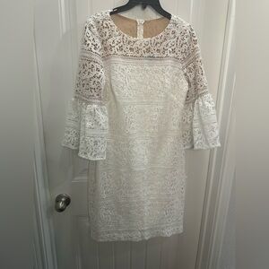 Ralph Lauren White Lace Long Sleeve Dress size 10